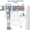 Jeep Liberty 2002-2005 interior dash trim kit diagram.