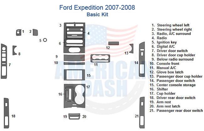 Ford expedition 2007 - 2008 Interior car kit for the dash.