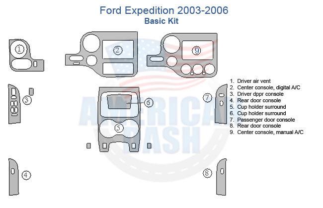 Ford expedition 2006 dash kit. This kit includes accessories for car, such as a dash trim kit and interior dash trim kit.