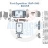 A diagram showing the parts of a Ford Expedition interior car kit.