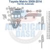 Toyota matrix 2009 - 2014 Wood dash kit wiring diagram.