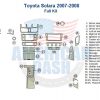 Toyota 2008 interior parts diagram depicting the wood dash kit.