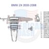 A diagram showing the parts of a Fits BMW Z4 2003 2004 2005 2006 2007 2008 Dash Trim Kit car dashboard.