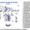 Fits Chevrolet Corvette 2014-2019 Dash Trim Kit parts diagram for interior car kit.