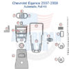 Fits Chevrolet Equinox 2007-2009 interior parts diagram for car accessories and Fits Chevrolet Equinox 2007-2009 Full Dash Trim Kit, Automatic.
