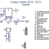 A diagram showing the parts of a Fits Dodge Caliber 2010 2011 2012 Full Dash Trim Kit car dash kit.