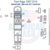 Fits Ford Edge 2007-2010 Full Dash Trim Kit, Automatic, Manual A/C Control wiring diagram featuring an interior dash trim kit.