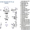 Fits Honda Accord 2018-Up, Full Dash Trim Kit wood dash kit accessories for car parts diagram.