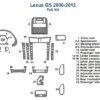 Fits Lexus GS 2006 2007 2008 2009 2010 2011 2012 Dash Trim Kit equipped with an Interior dash trim kit.