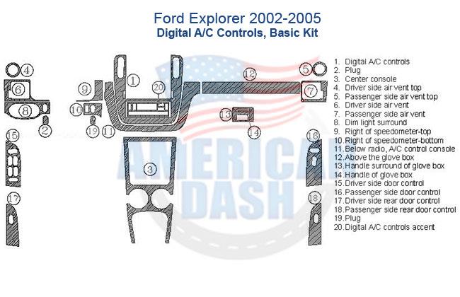 2006 Ford Explorer digital AC car dash kit.