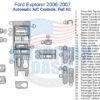 Fits Ford Explorer Sport Trac 2007 Full Dash Trim Kit, Automatic A/C Controls wiring diagram for interior dash trim kit.