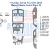 A diagram of a Fits Hyundai Santa Fe 2005-2006 Basic Dash Trim Kit, Manual Climate Control.