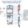 Fits Hyundai Santa Fe 2002.5 2003 2004 Basic Dash Trim Kit, Manual Climate Control interior car kit.