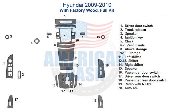 Hyundai factory car dash kit for Hyundai.