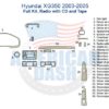 Fits Hyundai XG350 2003-2005 full Dash Trim Kit with CD tape.
