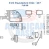 Fits Ford Thunderbird 1994-1997, Full Kit dash kit.