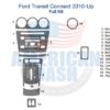 Fits Ford Transit Connect 2010-Up, Full Kit wiring diagram, with added Accessories for car and Interior dash trim kit options.