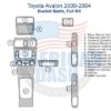 Toyota Avalon 2004 interior car kit with bucket seat fall kit.