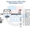 Toyota csm navigation kit for Toyota Camry 2004, with interior dash trim kit and wood dash kit accessories.