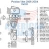 A diagram showing the parts of the interior of a pontiac vibe with an Interior dash trim kit.
