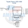 A diagram of a car dashboard with accessories for the Fits Toyota Tercel 1995-1998, Full Kit.