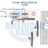 A diagram of a car dashboard with a Fits Toyota Venza 2009-Up, Full Kit.