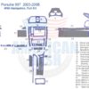 A diagram of a car dashboard including a Fits Porsche 997 2005 2006 2007 2008 Full Dash Trim Kit, With Navigation.