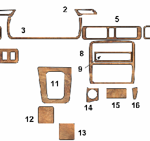 A diagram showing the parts of the Compatible with Toyota Camry 1997-2001 car kit.
