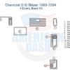 Chevrolet S10 Blazer stereo wiring diagram for interior car kit and Chevrolet S10 Blazer 1989 1990 1991 1992 1993 1994 Basic Dash Trim Kit, 4 Doors installation.