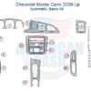 Fits Chevrolet Monte Carlo 2006-Up Basic Dash Trim Kit, Automatic 2005-up automatic interior dash trim kit.