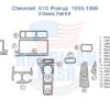Fits Chevrolet S10 Pickup 1995-1996 Full Dash Trim Kit, 2 Doors interior car kit and accessories for car.