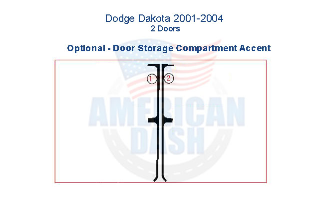 Fits Dodge Dakota 2001 2002 2003 2004 Dash Trim Kit, 2 Doors, Bucket Seats, With Door Panels includes a dash trim kit for easy installation and enhances the storage compartment accent.