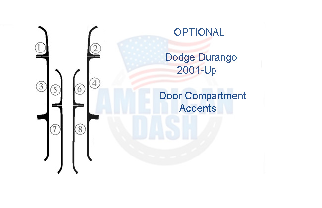 Dodge Durango door panel inserts can be enhanced with the addition of an interior dash trim kit.
