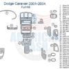 A diagram of the dash and steering wheel for a Dodge Caravan, showcasing the interior car kit and accessories for car.