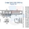Fits Dodge RAM1500 2006 2007 2008 Full Dash Trim Kit, Regular Cab diagram.