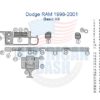 The Dodge Ram 2500 is equipped with a Fits Dodge RAM 1998 1999 2000 2001, Basic Dash Trim Kit, perfect for enhancing the overall look and feel of your vehicle's cabin.