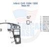 A diagram of the dash panel for the Infiniti GS is visually depicted in the car dash kit.