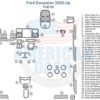 A diagram of the interior of a ford explorer, including car dash kit accessories.
