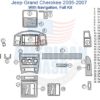 A diagram of a Fits Jeep Grand Cherokee 2005 2006 2007 Full Dash Trim Kit, With Navigation for a car dashboard.