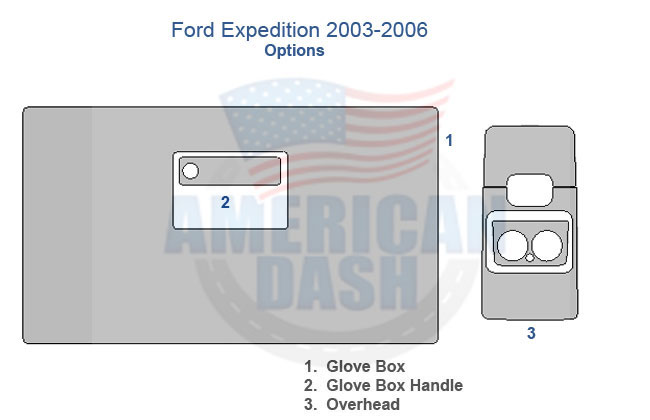 A diagram of a Ford Expedition car dash kit.