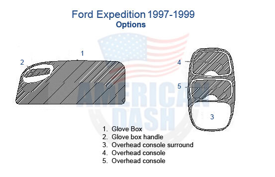 A diagram of a car's windshield and dash trim kit.