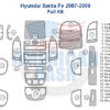 A full shot of a car dashboard equipped with the Fits Hyundai Santa Fe 2007 2008 2009 Full Dash Trim Kit.