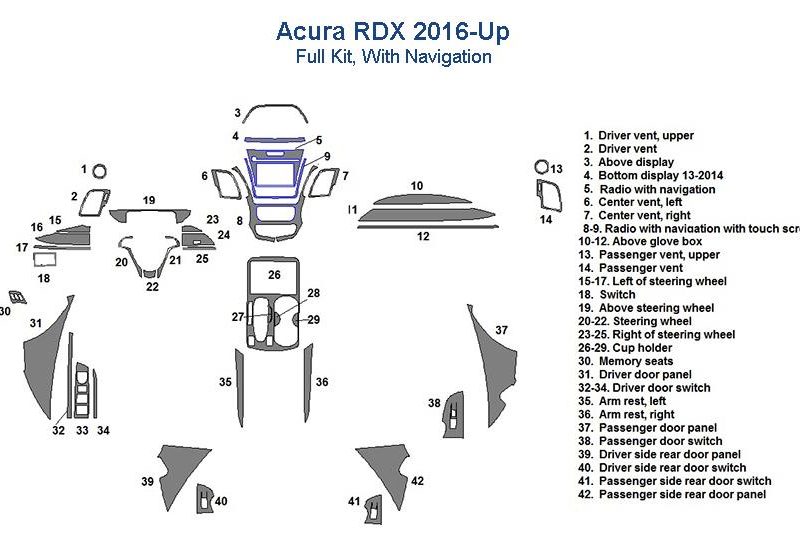Acura rd 2015 - up wiring diagram for car accessories like interior dash trim kit.