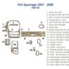 A diagram of the interior of a 2006 Kia sprang showcasing an Interior car kit and Car dash kit.