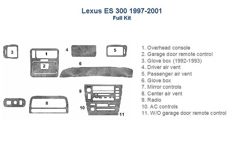 Lexus es300 es350 Car dash kit, Interior car kit accessories for car.