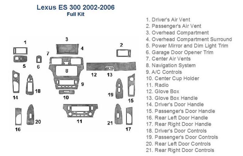 Lexus es300 2006 interior car kit wiring diagram.