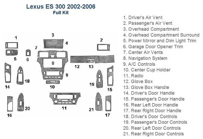 Lexus es300 2006 interior car kit wiring diagram.