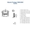 Mazda protege 1999-2000 interior parts diagram including a wood dash kit.
